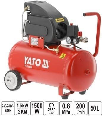 Yato Einphasig Luftkompressor mit Leistung 2hp und Lufttank 50Es YT-23305