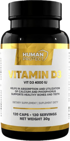 Human Protect Vitamin D3 Витамин за Здравето на костите 4000иу 120 капси