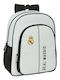 Safta School Bag Backpack Junior High-High School White with Water bottle holder