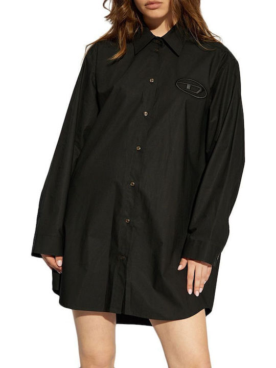 Mini Shirt Dress Dress Black