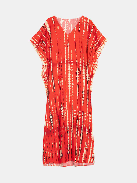 Damen Rotes Kaftan-Kleid