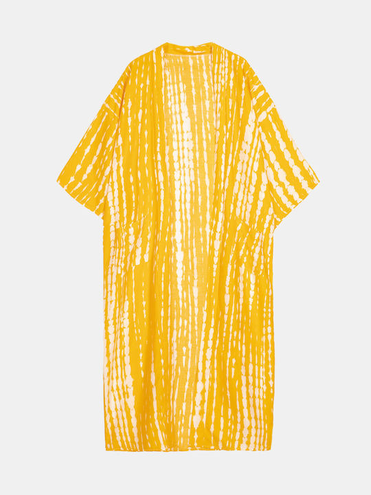 Women's Short Sleeve Kimono Yellow