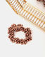Hair Scrunchie Pearls Brown Brown