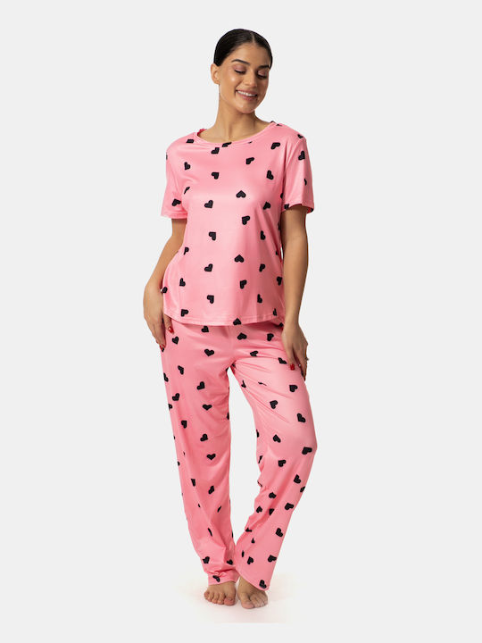 Herzen Rosa Pyjama-Set