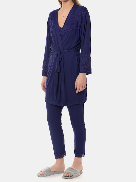 Blue Blue Pyjama Set Robe