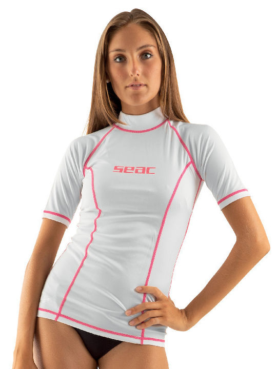 Seac 155-23 Women's Short Sleeve Sun Protection Shirt White