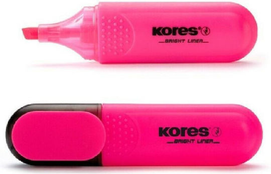 Kores Bright Liner Μαρκαδόρος Υπογράμμισης Ροζ