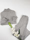 Knitted Set Turtleneck Sweater and Trousers Grey