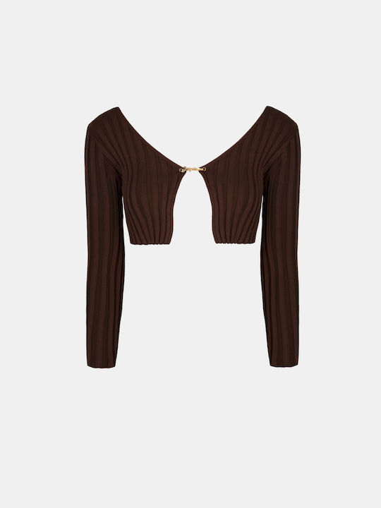 Women's Long Sleeve Brown Top