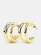 Rock Club Earrings Hoops Gold Plated