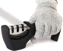 Aj Handmesserschärfer mit 3 Stufen Set mit schnittfester Handschuh 21x5.7x8.6cm