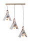 Aca Pendant Light Gray Rail with Socket E27 62x19x110cm
