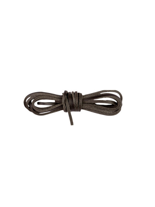 Bergal Leather Laces Dock Dark Brown 150cm Δερματινα Κορδονια Πλακε 150 Εκατοστα Χρωμα Σκουρο Καφε