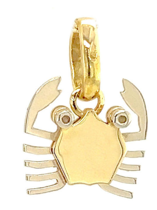 Xryseio Charm Semn Zodiacal Cancer Din Aur Galben 18 Carate