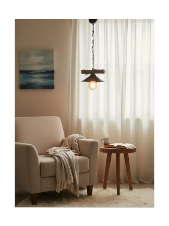 ARlight PDT 2060-1 Κρεμαστό Φωτιστικό Μαύρο Καμπάνα με Ντουί E27 23x65εκ.