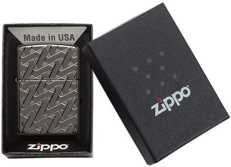 Zippo Armor Geometric Windproof Flame Lighter In Gray Colour