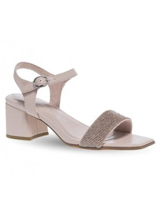 Marco Tozzi Synthetic Leather Women's Sandals Pink with Medium Heel