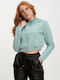 Cropped Hooded Sweatshirt Turquoise