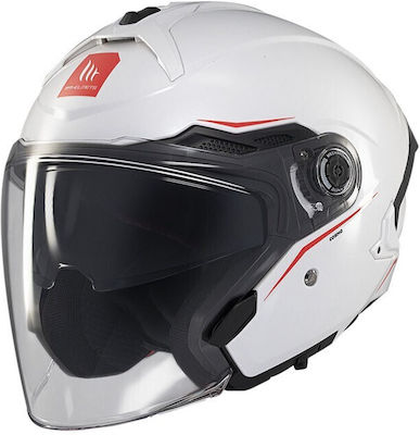 MT Cosmo SV Jet Helmet DOT / ECE 22.06 1400gr Solid Gloss White