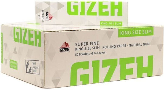 Gizeh Super Fine Green Χαρτάκια Στριφτού Τσιγάρου Slim King Size 34 φύλλα 50τμχ