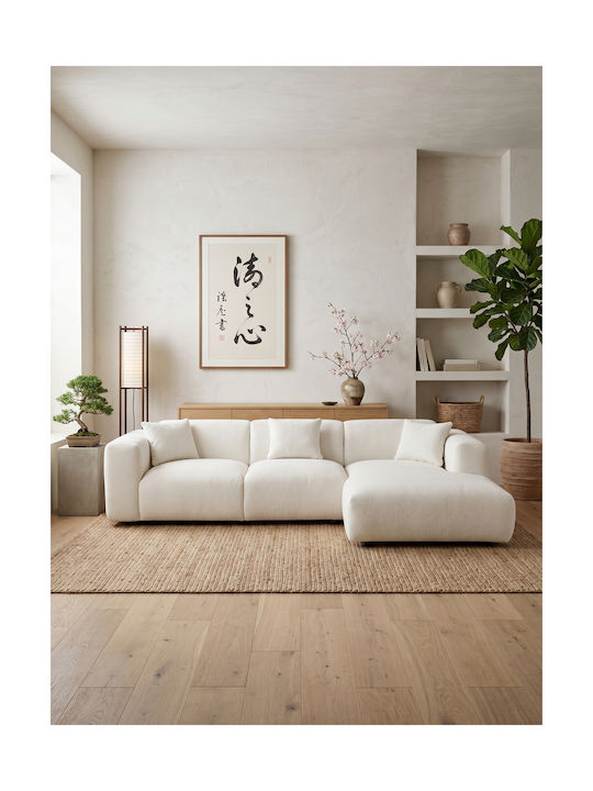 Bricken Corner Couch with Right Corner White 282x160x72 cm