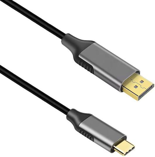 DeTech USB 2.0 Cable USB-C male - DisplayPort Black 1.8m (18397)