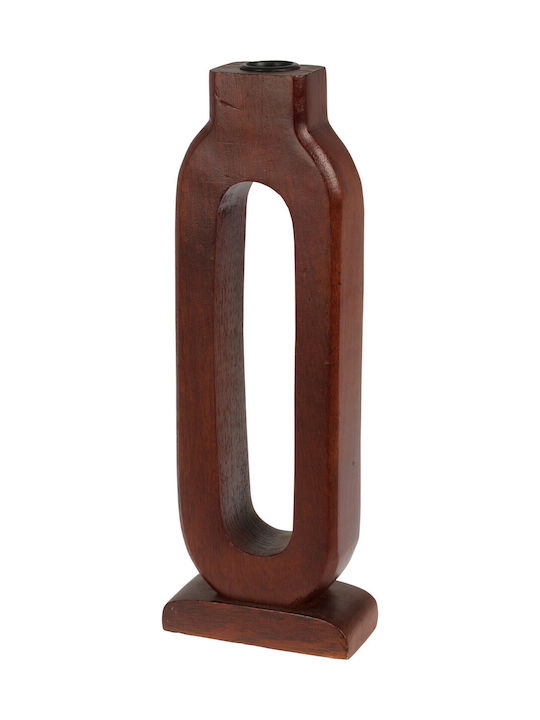 Candle Holder Wooden in Brown Color 12x30x5.5cm 1pcs