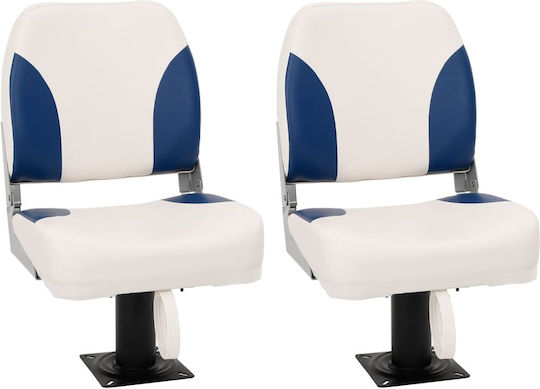Folding Boat Seat 4 Pieces Blue White 41x36x48 cm 3284287