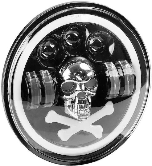 Προβολεας Εργασιας Στρογγυλος Led Skull 5.500lm 9>36v 60w 6.000k Φ170x170x65mm 4 Χρησεων Αμιο 1 Τεμ