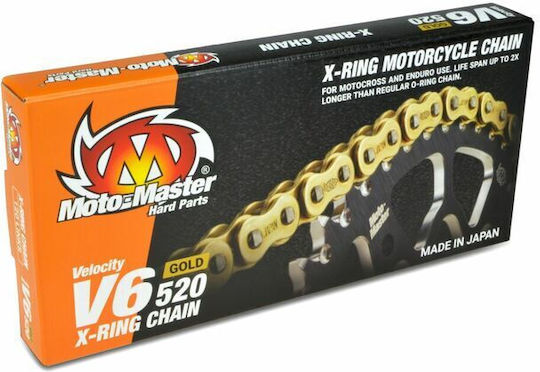 Moto-master Drive Chain V6 652003 R 02-22 Honda Crf 450 X 05-18 L 19-20 Gold 520 V6 Chain X 120 Piece