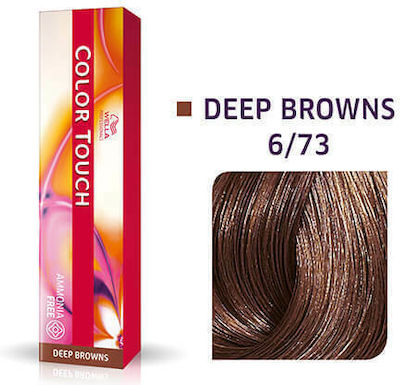 Wella Color Touch Deep Browns Βαφή Μαλλιών Χωρίς Αμμωνία 6/73 Ξανθό Σκούρο Καφέ Χρυσό 60ml