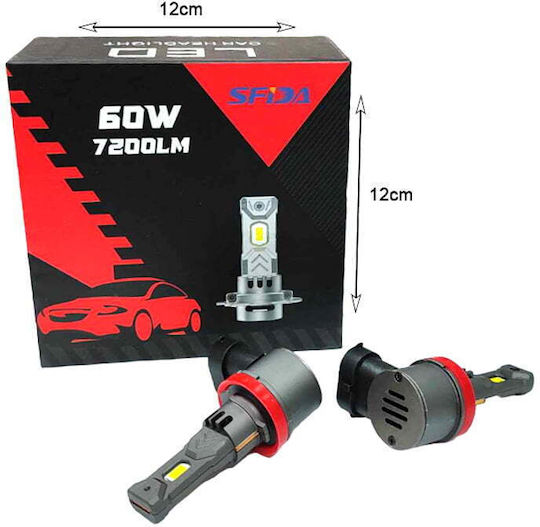 Lamps Car H8 / H9 / H11 LED 12V 60W 2pcs