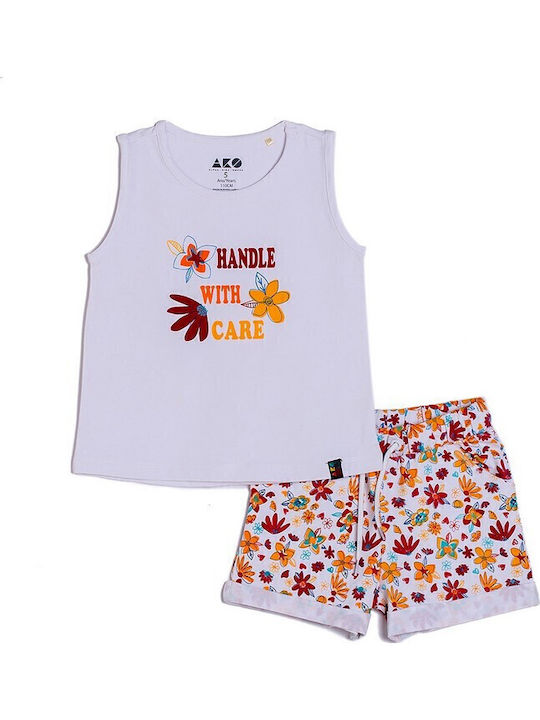 Ako Kids Clothing Set with Shorts White 2 Pieces