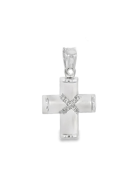 Xryseio Women's White Gold Cross 14K