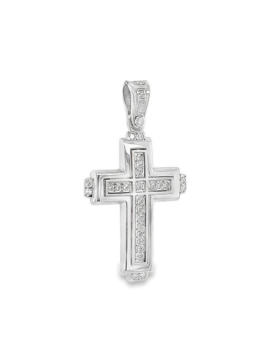 Xryseio Women's White Gold Cross 14K