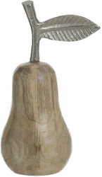 Inart Decorative Pear made of Wooden Beige 8x7x16cm 1pcs