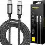 Spacecase Cl01 USB 2.0 Cable USB-C male - USB-C 60W Μαύρο 1m (122091)