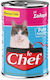 Le Chef Wet Food for Adult Cats in Cans with Salmon and Turkey 400gr
