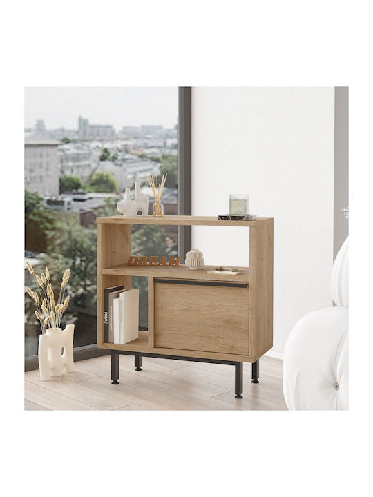 Rectangular Side Table Shaldon Wooden Natural M60xP25.5xH60cm