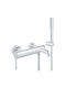 Grohe Essence Αναμεικτική Μπαταρία Μπανιέρας Πλήρες Σετ Ασημί
