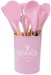 Cheffinger Silicone Cooking Utensil Set Pink 12pcs