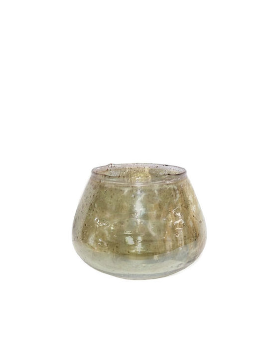 Zaros Candle Holder suitable for Tealights Glass in Gold Color 20x14cm 1pcs