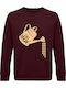 Sweatshirt Unisex Organic "eat Local" Burgundy