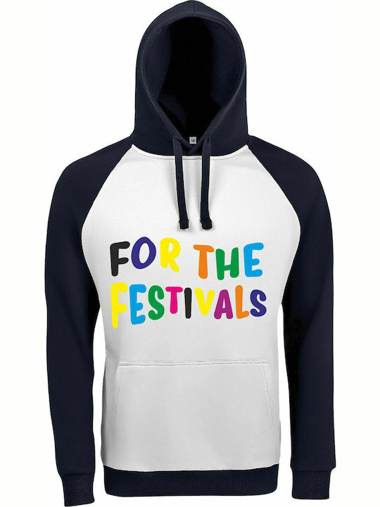 Hoodie Unisex "Festivals Πανηγύρια" Weiß Marine...