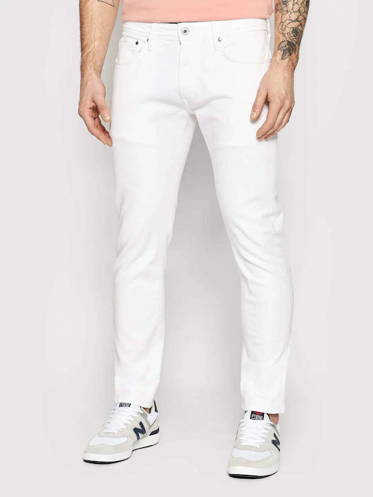E2 Stanley Men's Jeans Pants with Regular Tapered Fit White