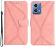 Stitching Embossed Brieftasche Rosa (Moto G85)