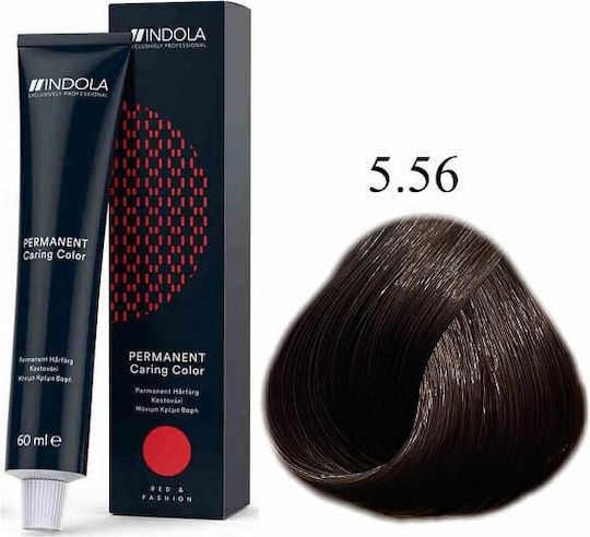 Indola Βαφή Μαλλιών 5.56 Καστανό Ανοιχτό Ακαζού Κόκκινο 60ml