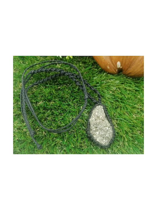 Macrame Pyrite Necklace