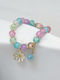 Elastic Cut Glass Multicolored Beaded Daisy Bracelet
