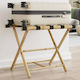 vidaXL Wooden Foldable Hotel Luggage Rack Brown with Dimensions 62x42xH50.5cm Foldable